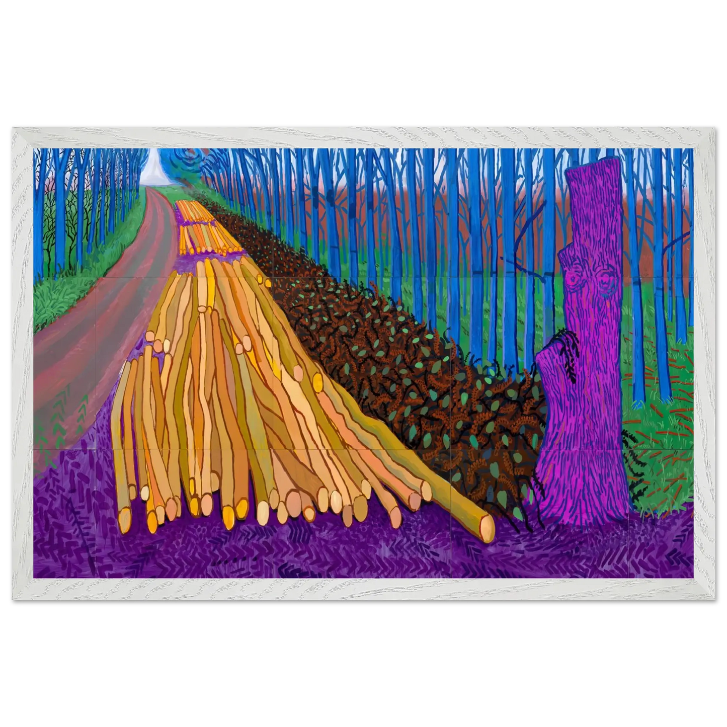 David Hockney - David Hockney Wall art - A3 (29.7 x 42  cm) - Premium Wooden Framed Poster With Fine Art Paper - White frame