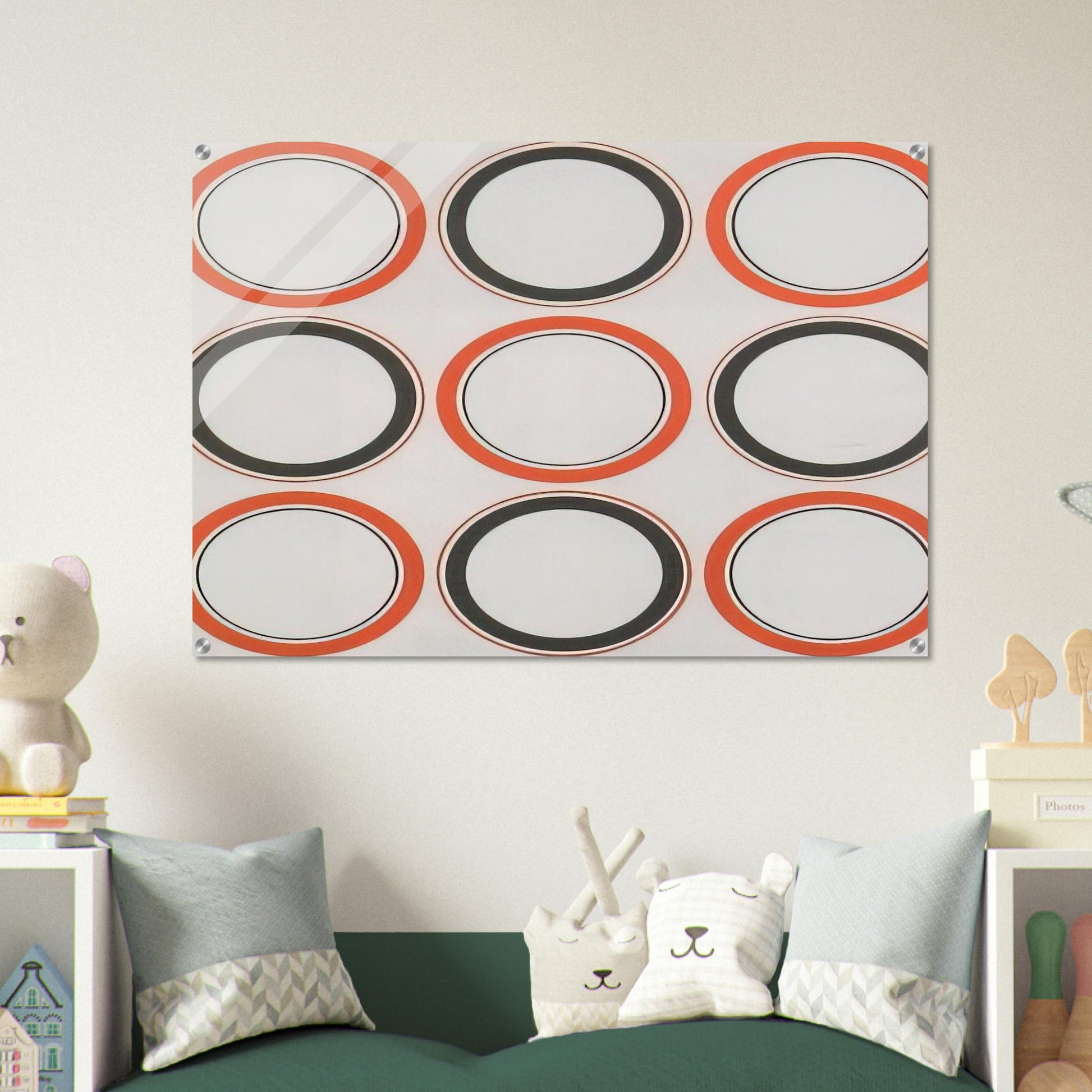 Cercle rouge et noir - 1980 - Antonio Asis Acrylic Print - 70x100 cm / 28x40″ inches | Antonio Asis Wall Art | Antonio Asis Prints