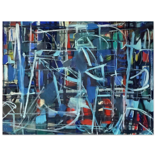 Robert Goodnough - Abstract in Blue - 1950  75x100 cm / 30x40inches Fine Art Poster