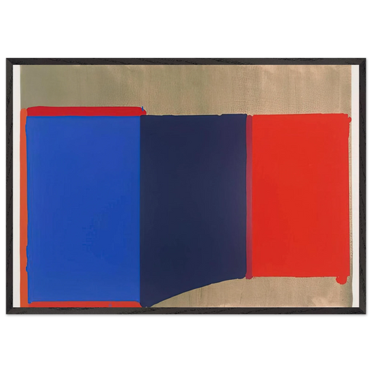 Blues Reds - 1969 - John Hoyland 70x100 cm / 28x40 inches Framed Art Print – Black Wooden Frame
