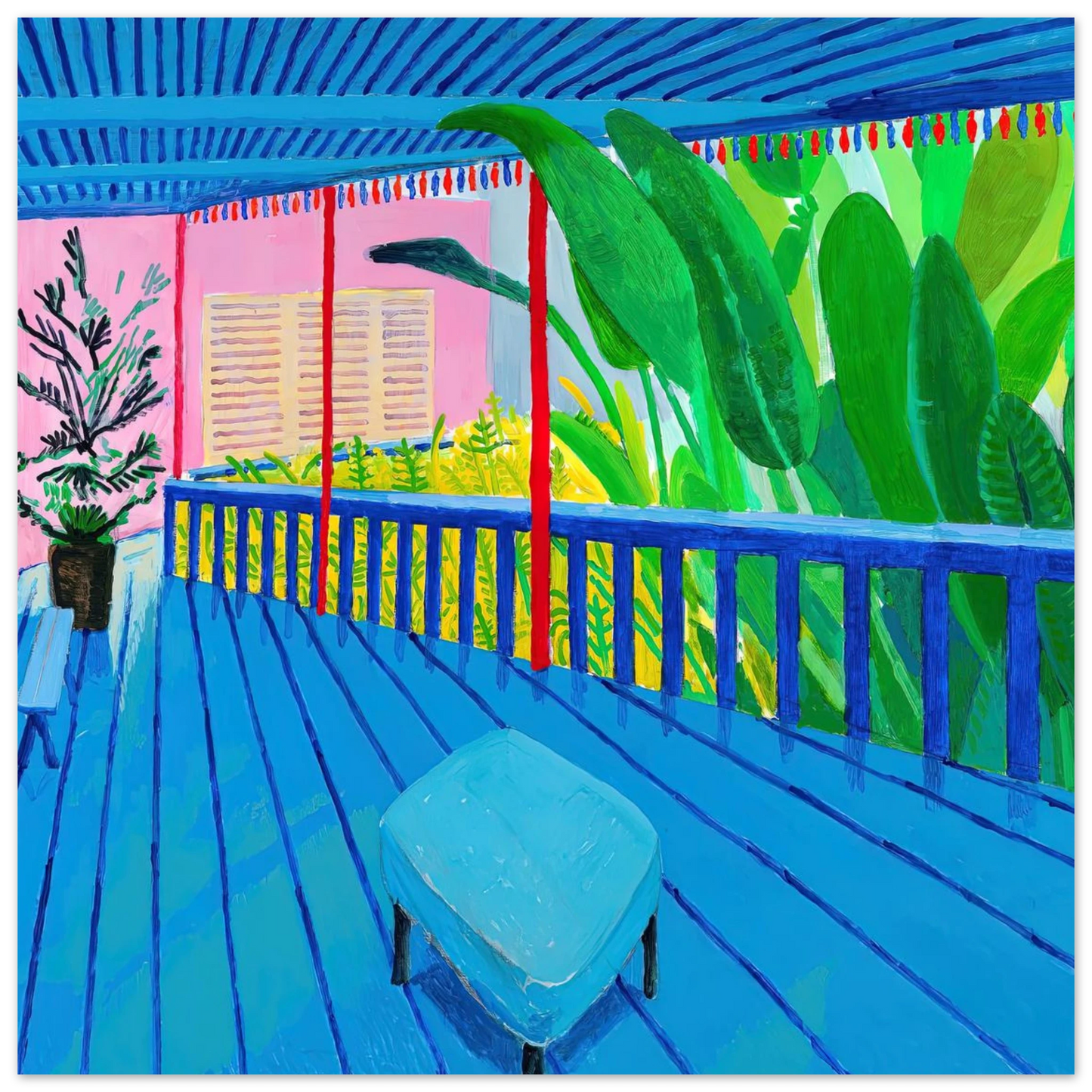 David Hockney - David Hockney Wall art - A1 (59.4 x 84.1  cm) - Premium Wooden Framed Poster With Fine Art Paper-canvas - Black frame