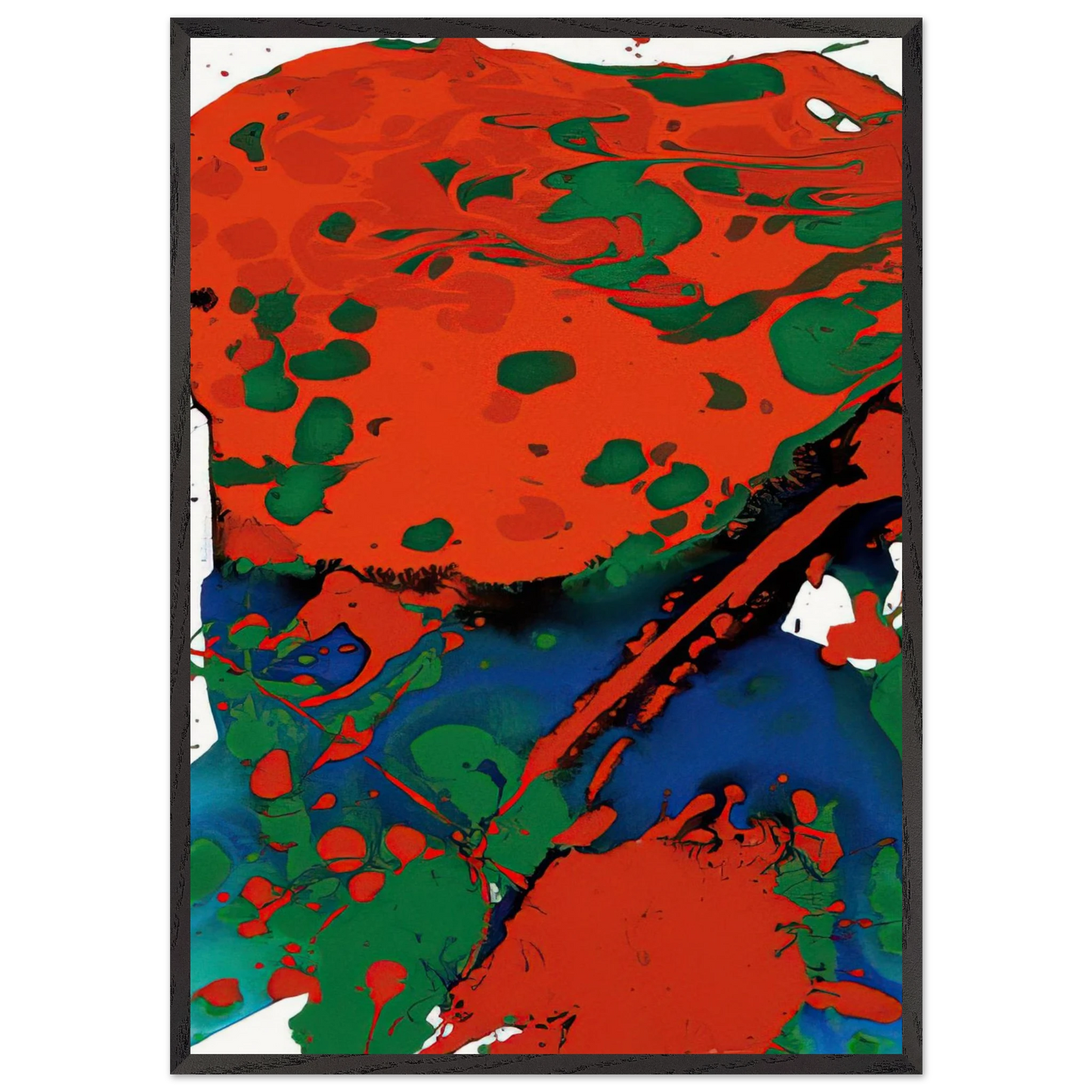 Untitled  SFP94-137  SFF 1807  - Sam Francis 70x100 cm / 28x40 inches Framed Art Print – Black Wooden Frame