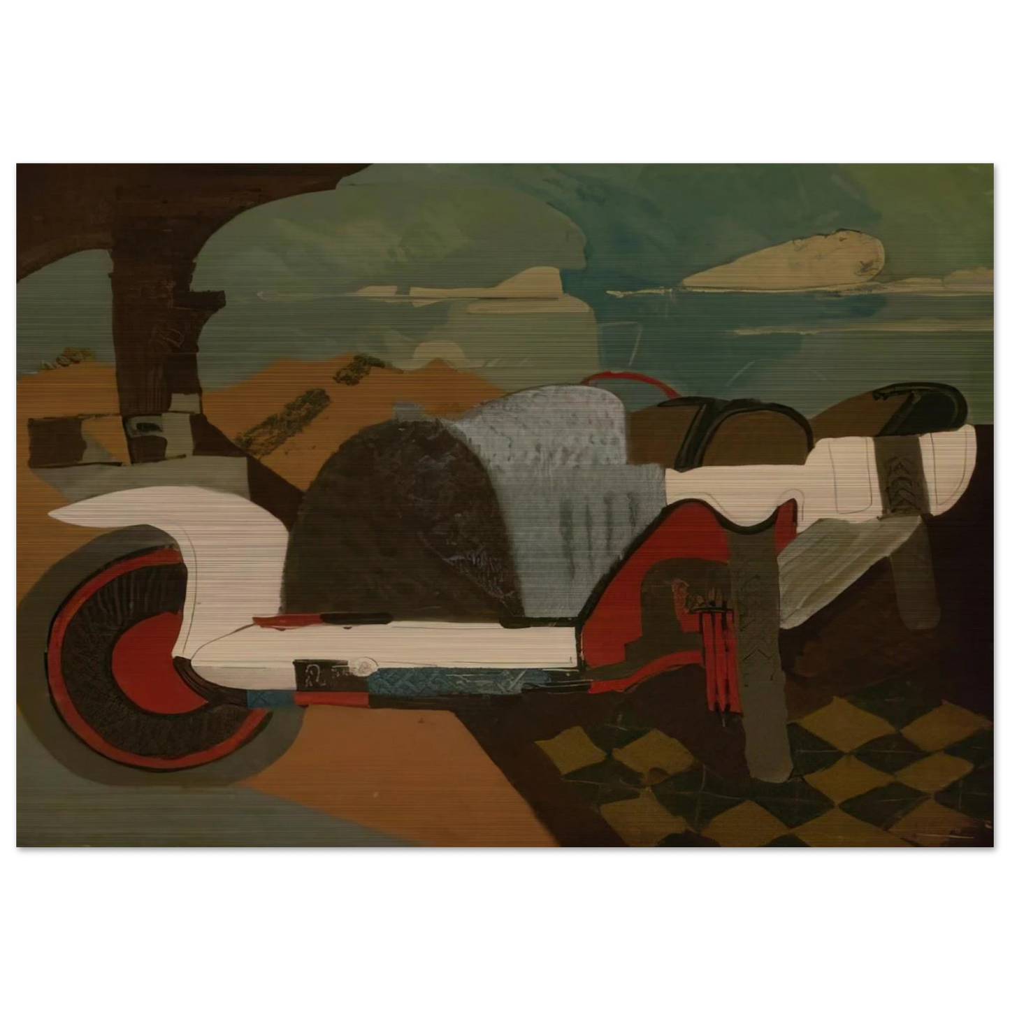 La Bugatti - 1925 - Charles Lapicque Brushed Aluminum Print - 70x100 cm / 28x40 inches | Charles Lapicque Aluminum Print | Charles Lapicque Prints