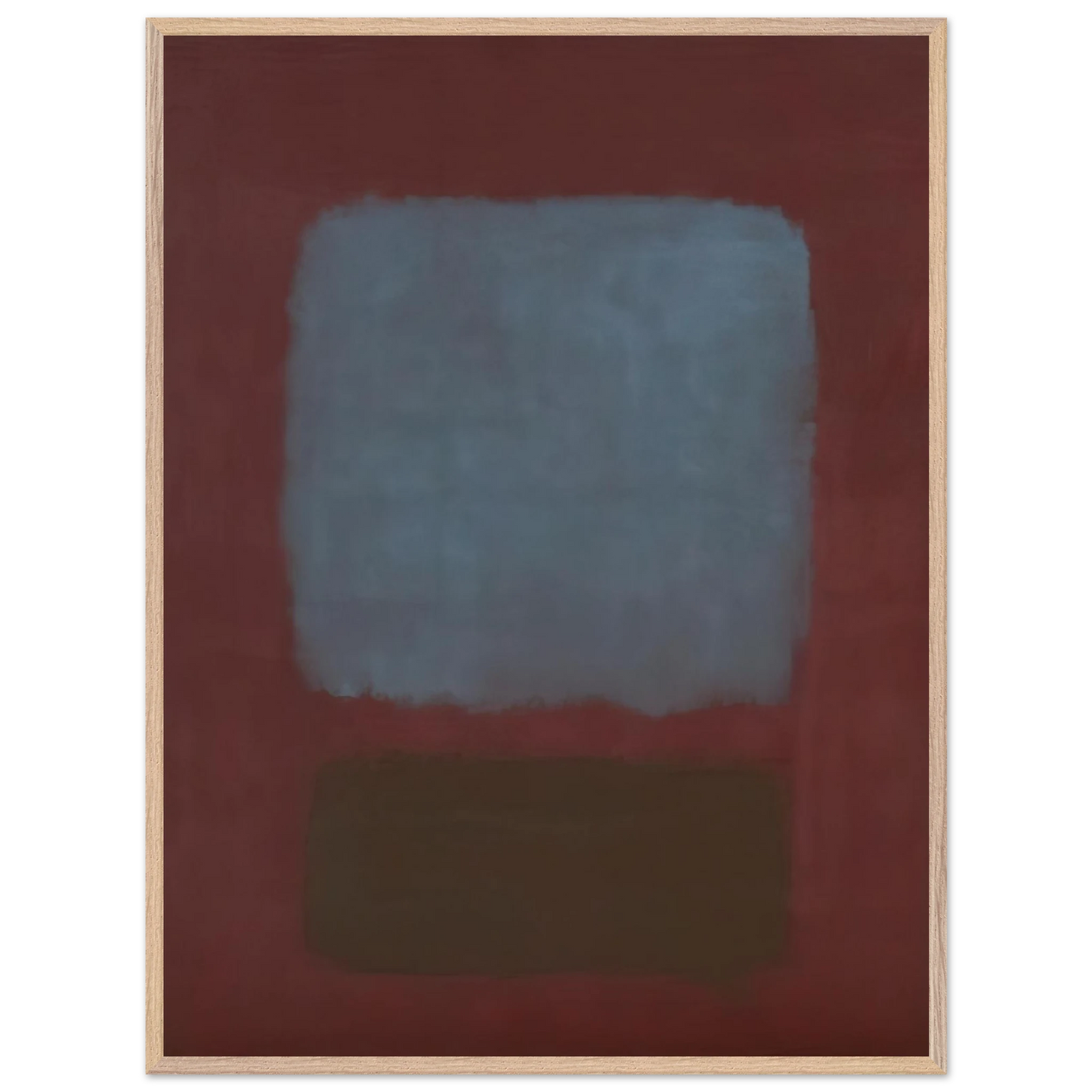 Mark Rothko - No. 37No. 19 Slate Blue and Brown on Plum - 1958 Wall Art - 30x40 cm / 12x16 inches - Premium Wooden Framed Poster With Fine Art Paper-canvas - White frame