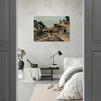 Landscape with Watermill - Paul Cézanne Brushed Aluminum Print - 70x100 cm / 28x40 inches | Paul Cézanne Aluminum Print | Paul Cézanne Prints