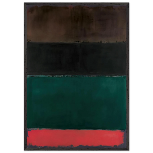 Untitled Red-Brown Black Green Red - 1962 - Mark Rothko 70x100 cm / 28x40 inches Framed Art Print – Black Wooden Frame