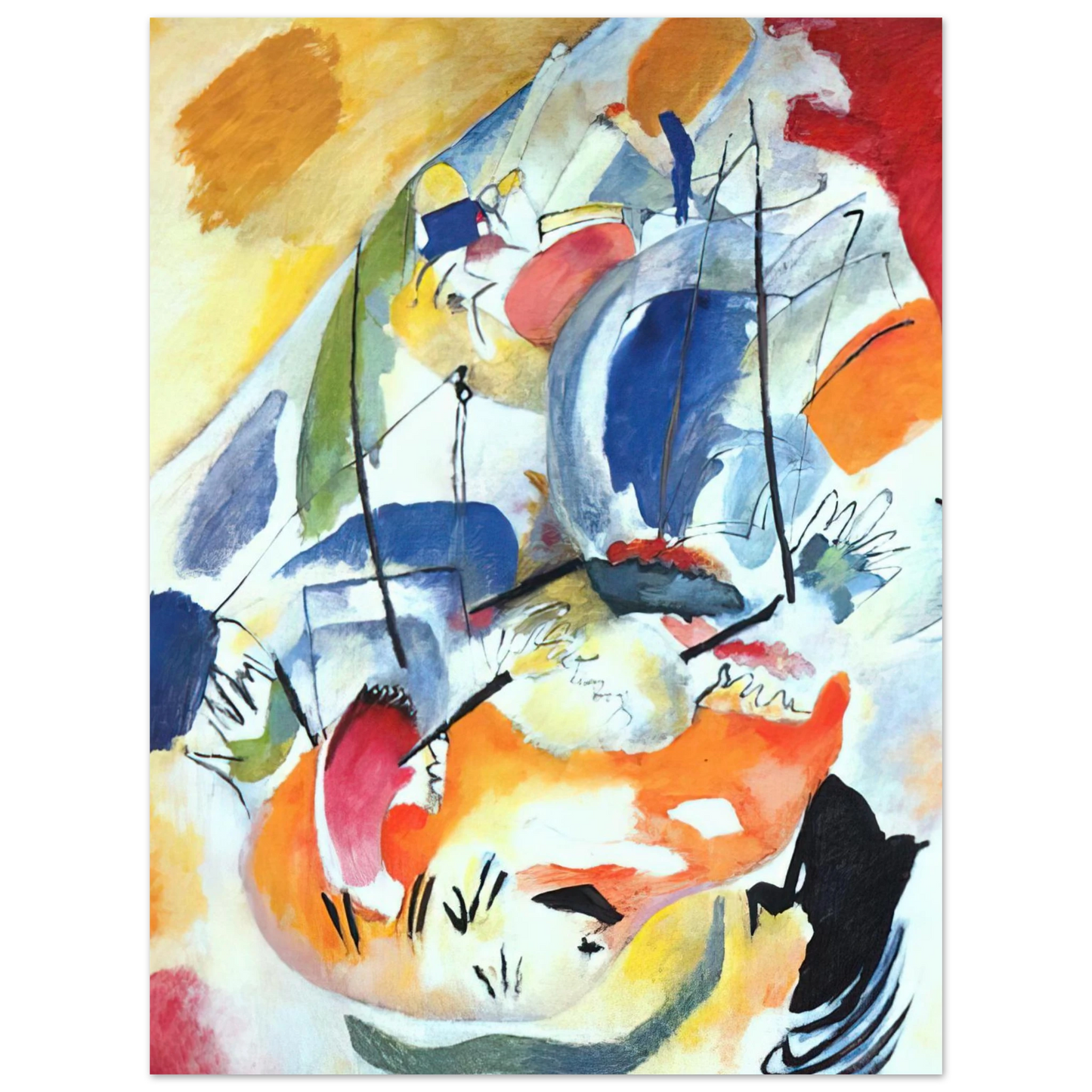 Wassily Kandinsky - IMPROVISATION 31 SEA BATTLE 1913  75x100 cm / 30x40inches Fine Art Poster