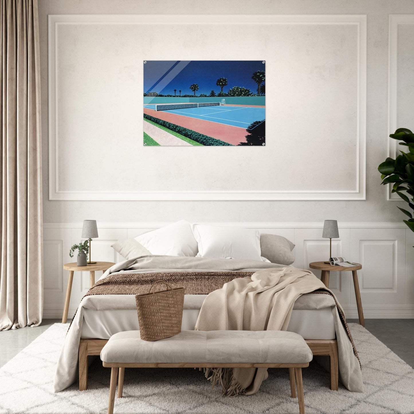 Tennis Court - Hiroshi Nagai Acrylic Print - 70x100 cm / 28x40″ inches