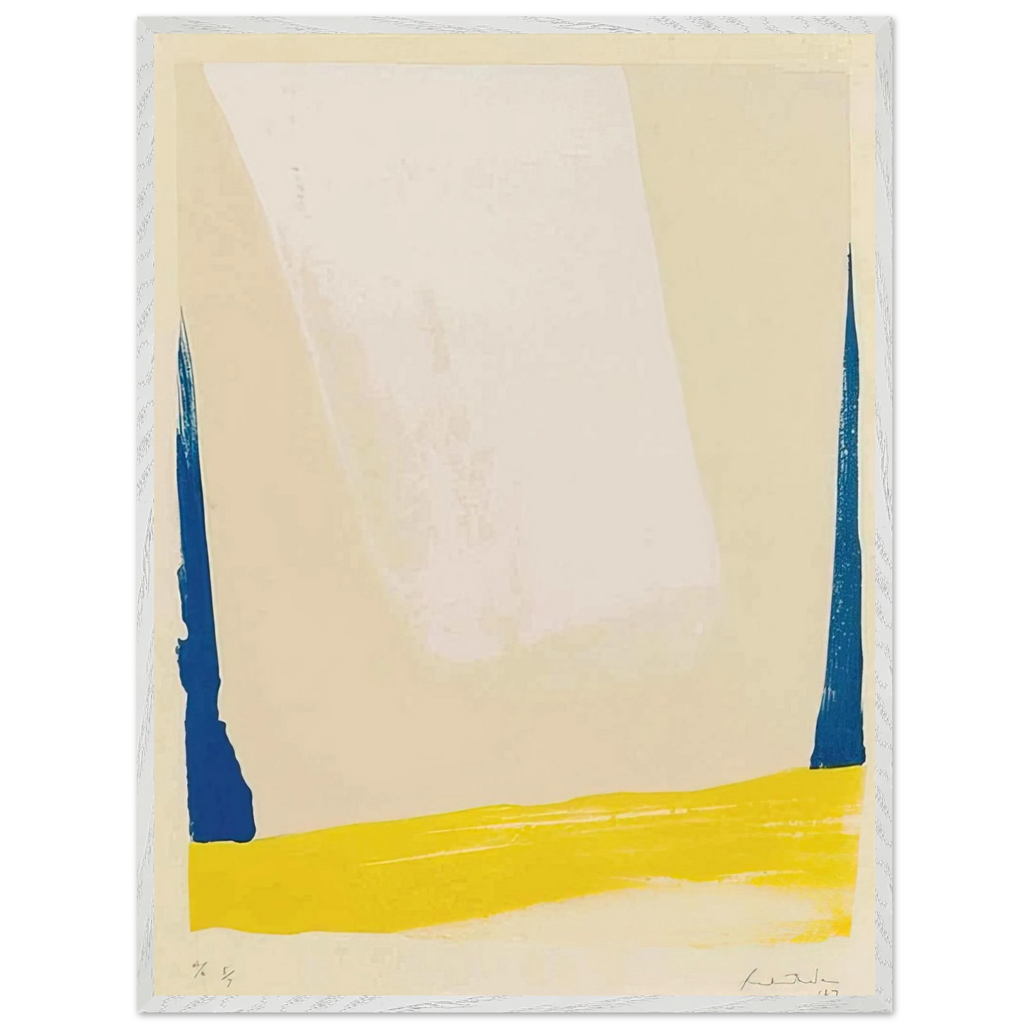 Helen Frankenthaler - White Portal - 1967 Wall art - 30x45 cm / 12x18 inches - Premium Wooden Framed Poster With Fine Art Paper-canvas - White frame