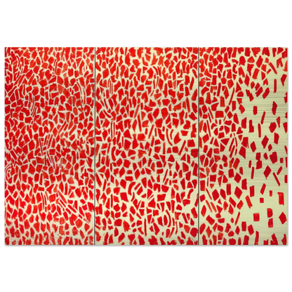 RED AZALEAS SINGING AND DANCING ROCK AND ROLL MUSIC 1976 - Alma Woodsey Thomas Brushed Aluminum Print - 70x100 cm / 28x40 inches | Alma Woodsey Thomas Aluminum Print | Alma Woodsey Thomas Prints