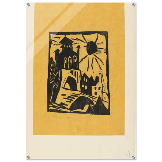 TOWN GATE RIBNITZ DAS TOR RIBNITZ 1918 - Lyonel Feininger Acrylic Print - 70x100 cm / 28x40″ inches