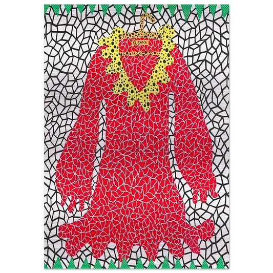 DRESS 1982 - Yayoi Kusama Brushed Aluminum Print - 70x100 cm / 28x40 inches | Yayoi Kusama Aluminum Print | Yayoi Kusama Prints