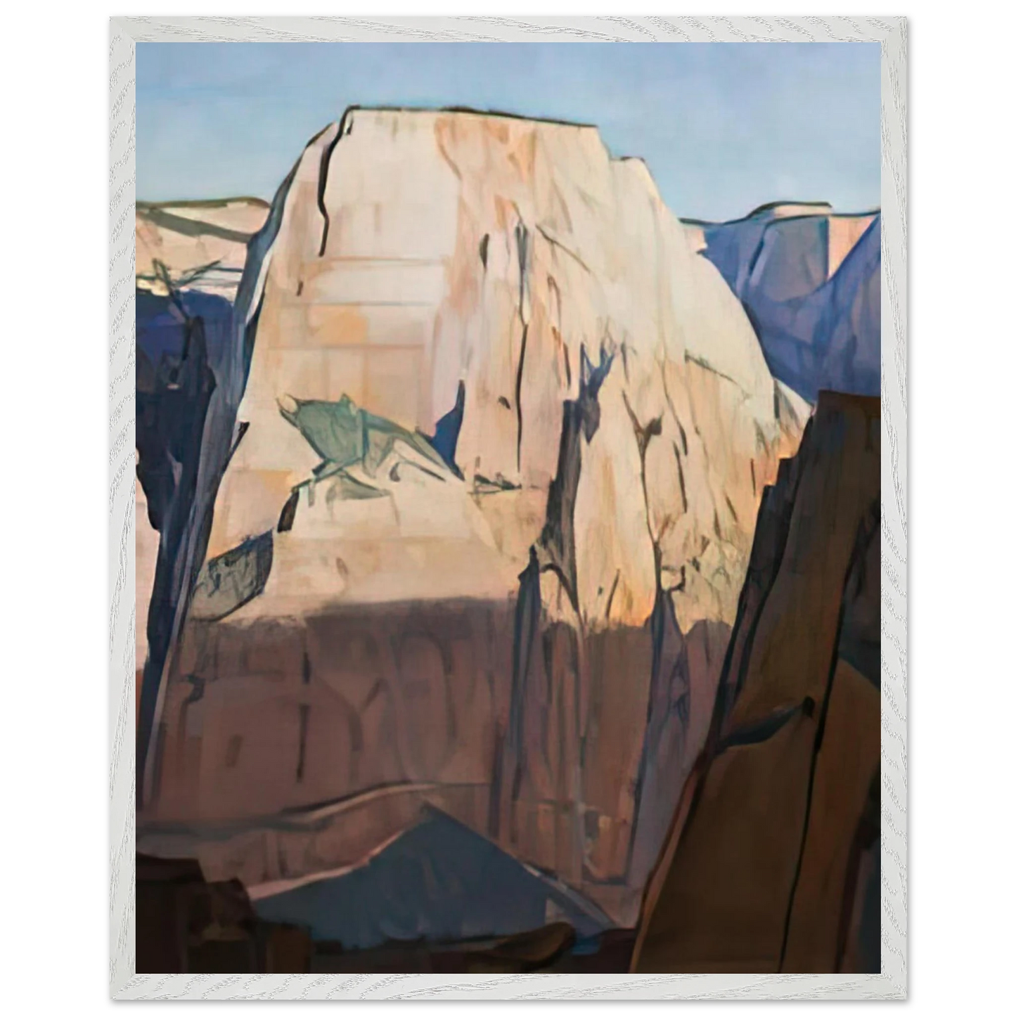 Maynard Dixon - GREAT WHITE THRONE ZION CANYON UTAH 1933 Wall art - A1 (59.4 x 84.1  cm) - Premium Wooden Framed Poster With Fine Art Paper-canvas - White frame