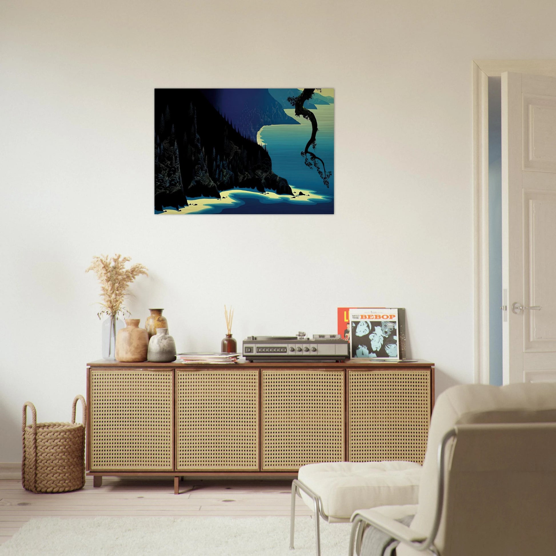 Big Sur - Eyvind Earle Brushed Aluminum Print - 70x100 cm / 28x40 inches | Eyvind Earle Aluminum Print | Eyvind Earle Prints
