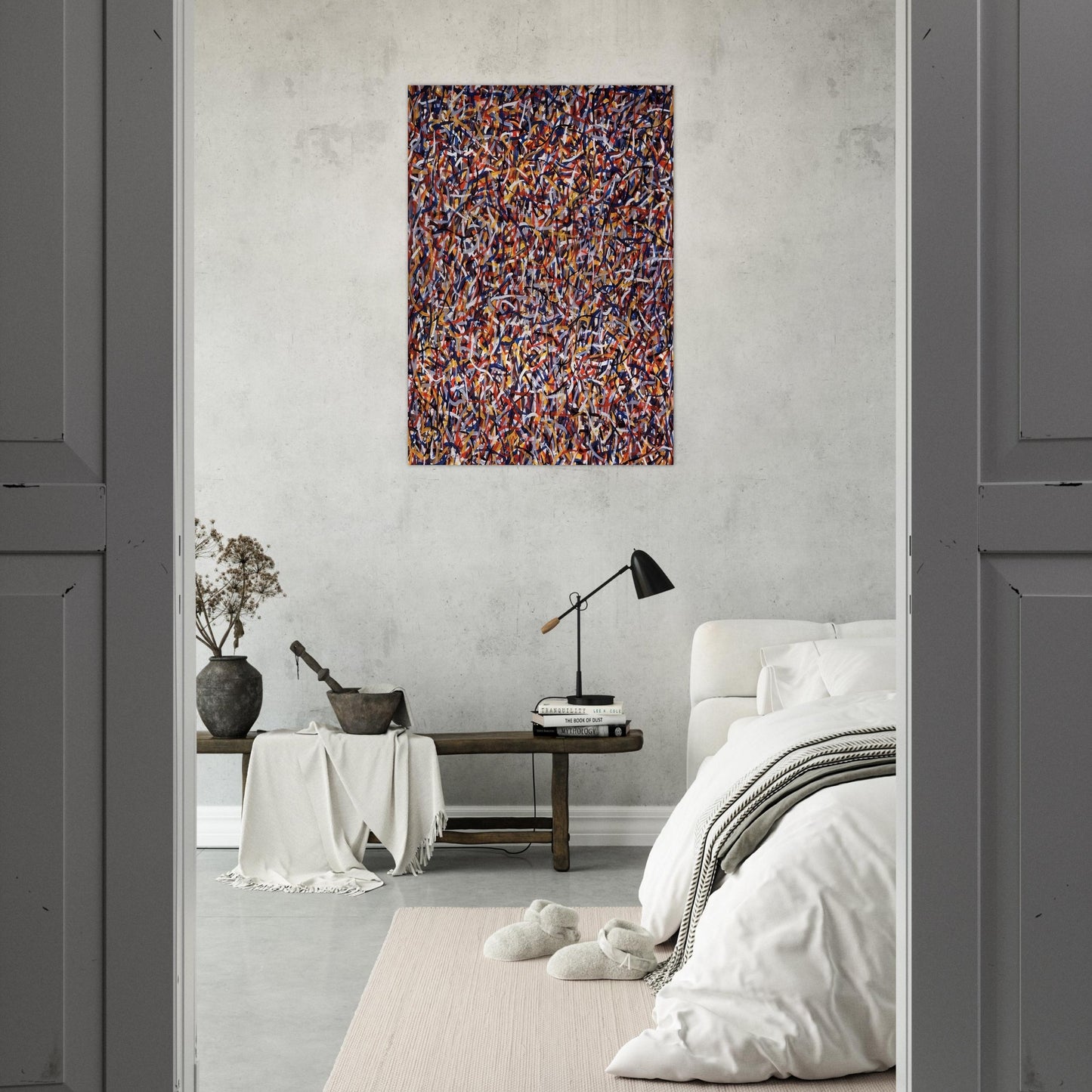 Not Straight Brushstrokes in All Directions - Sol LeWitt Brushed Aluminum Print - 70x100 cm / 28x40 inches | Sol LeWitt Aluminum Print | Sol LeWitt Prints