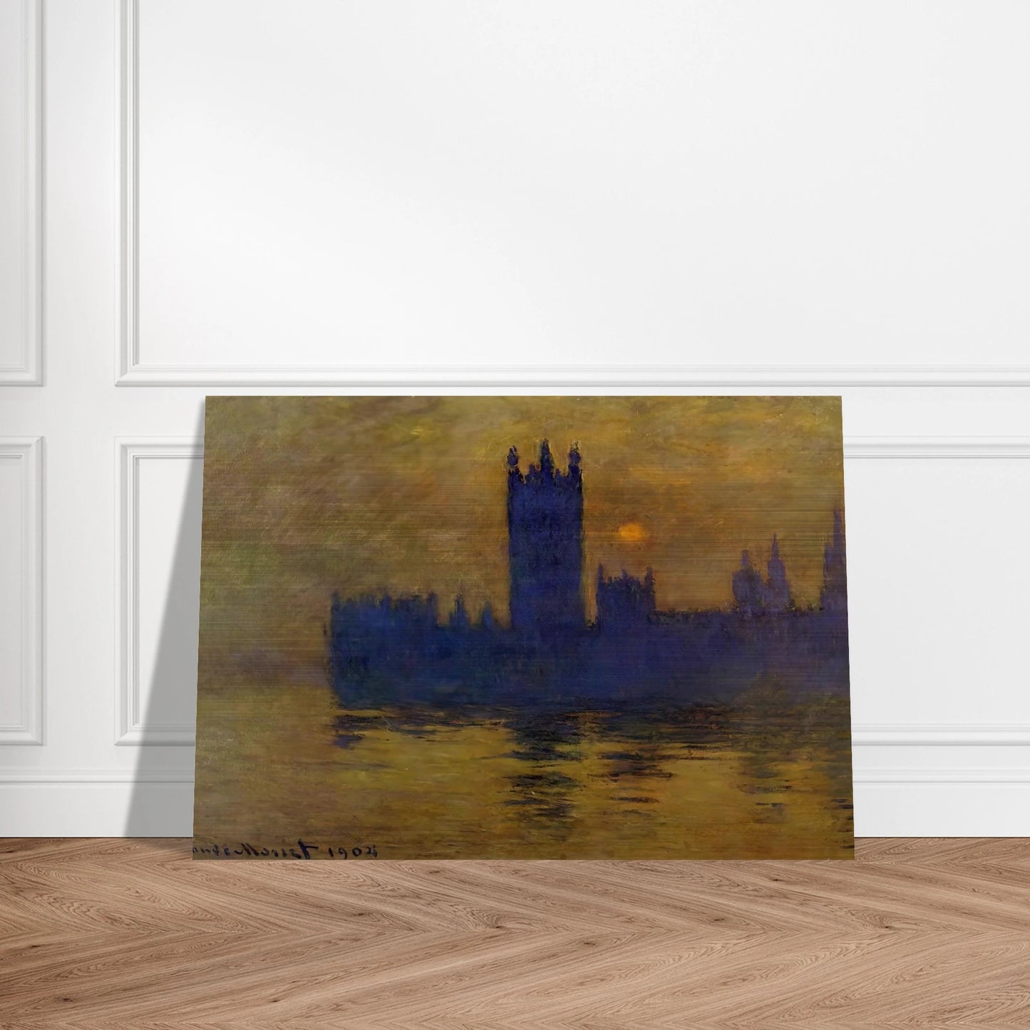 Houses of Parliament, Sunset 02 - claude monet Brushed Aluminum Print - 70x100 cm / 28x40 inches | claude monet Aluminum Print | claude monet Prints