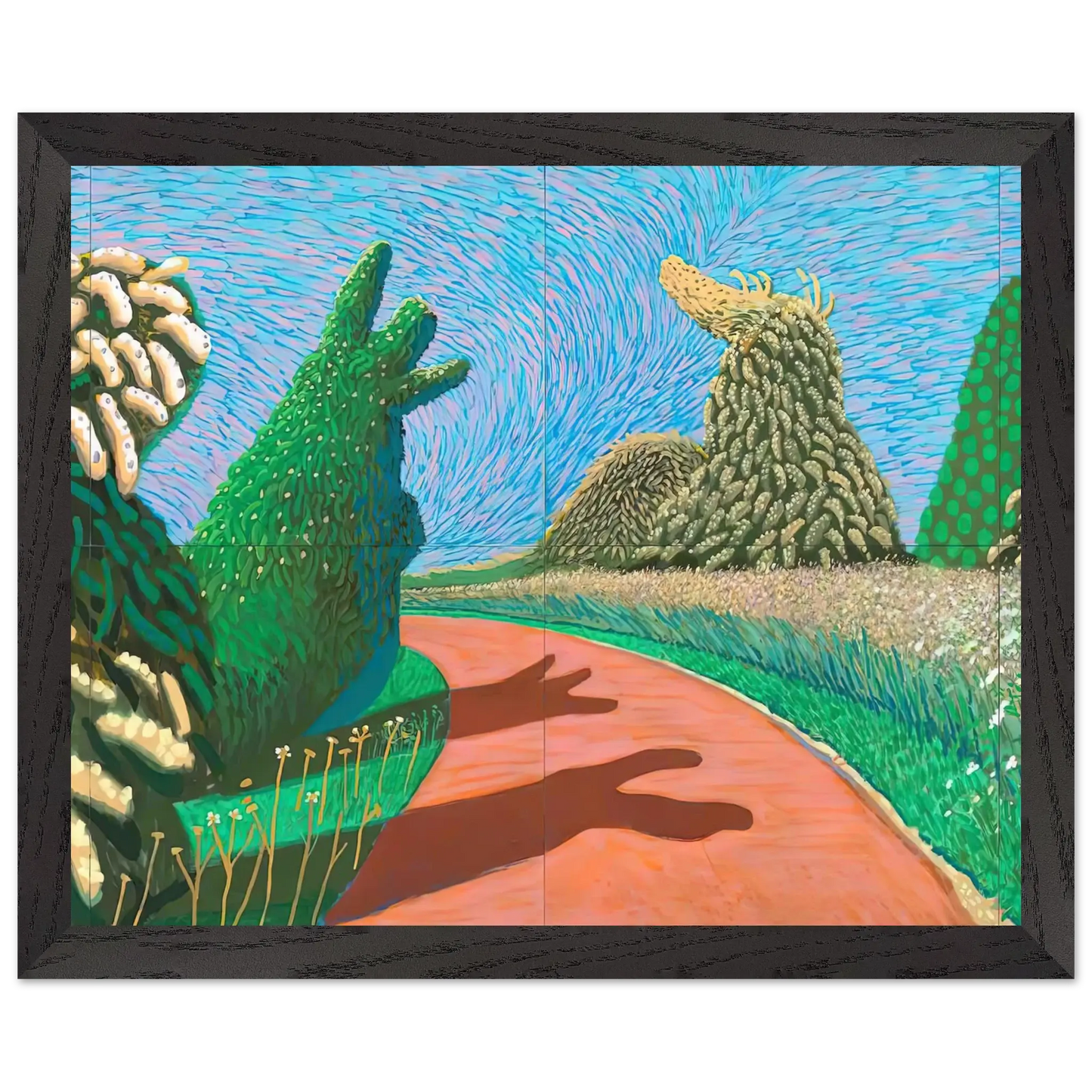 David Hockney - David Hockney Wall art - 70x70 cm / 28x28 Inches - Premium Wooden Framed Poster With Fine Art Paper - White frame
