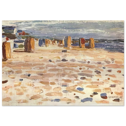 BEACH BASKETS IN HOLLAND 1904 - Wassily Kandinsky Brushed Aluminum Print - 70x100 cm / 28x40 inches | Wassily Kandinsky Aluminum Print | Wassily Kandinsky Prints