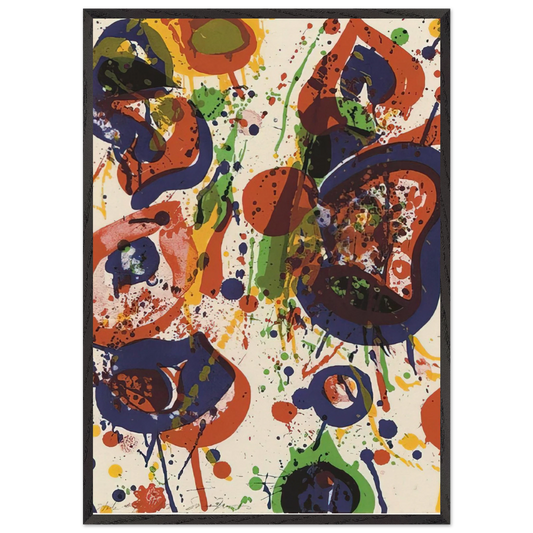 Untitled  from Pasadena Box   Lembark L59  - Sam Francis 70x100 cm / 28x40 inches Framed Art Print – Black Wooden Frame