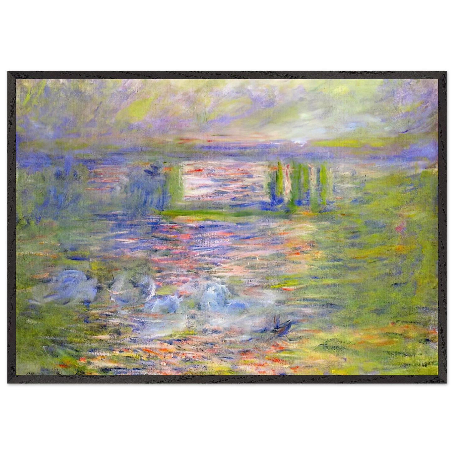Charing Cross Bridge 2 - claude monet 70x100 cm / 28x40 inches Framed Art Print – Black Wooden Frame