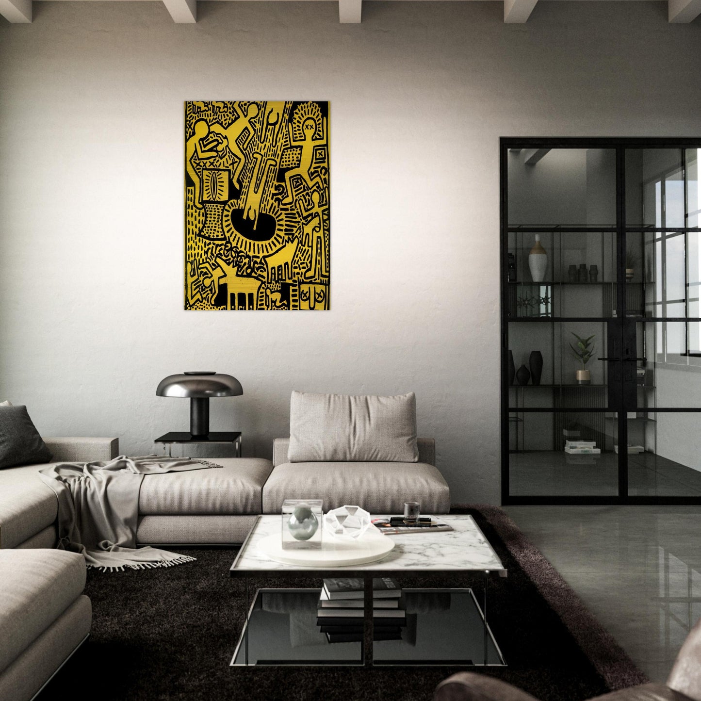 UNTITLED 1981 - Keith Haring Brushed Aluminum Print - 70x100 cm / 28x40 inches | Keith Haring Aluminum Print | Keith Haring Prints | Keith Haring Art For Sale
