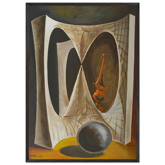 DIDEROT S HARPSICHORD OR THE MERCHANT OF VENICE - Man Ray 70x100 cm / 28x40 inches Framed Art Print – Black Wooden Frame