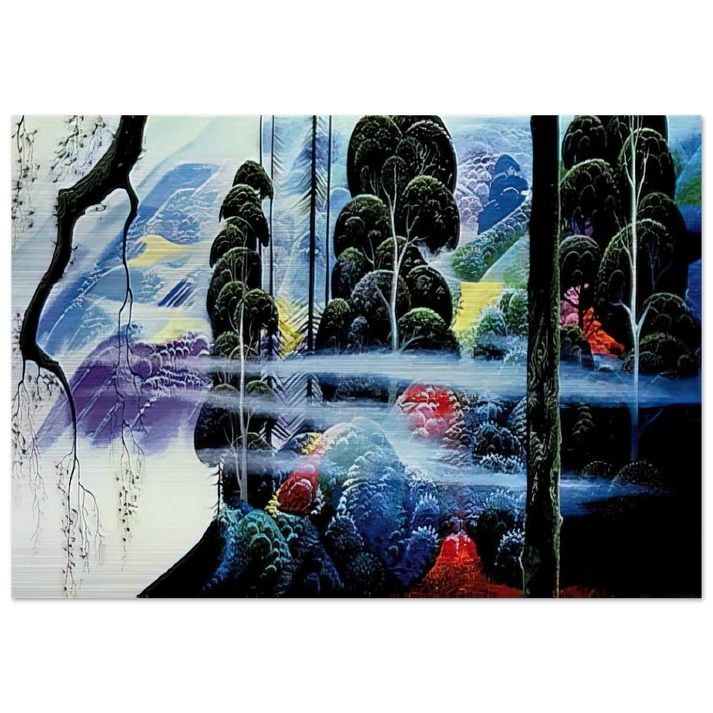 Along the Coast - Eyvind Earle Brushed Aluminum Print - 70x100 cm / 28x40 inches | Eyvind Earle Aluminum Print | Eyvind Earle Prints