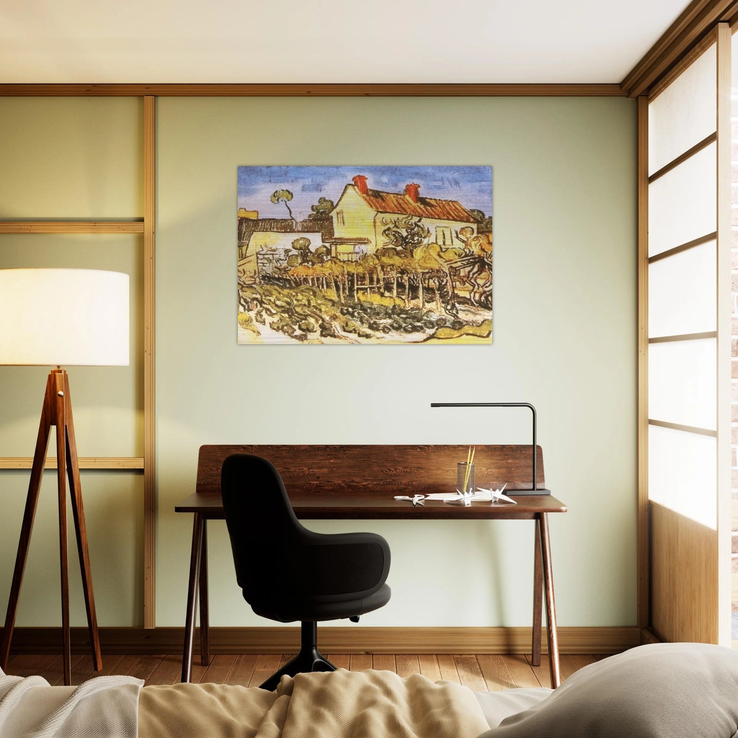 The House of Pere Eloi - Vincent van Gogh Brushed Aluminum Print - 70x100 cm / 28x40 inches | Vincent van Gogh Aluminum Print | Vincent van Gogh Prints