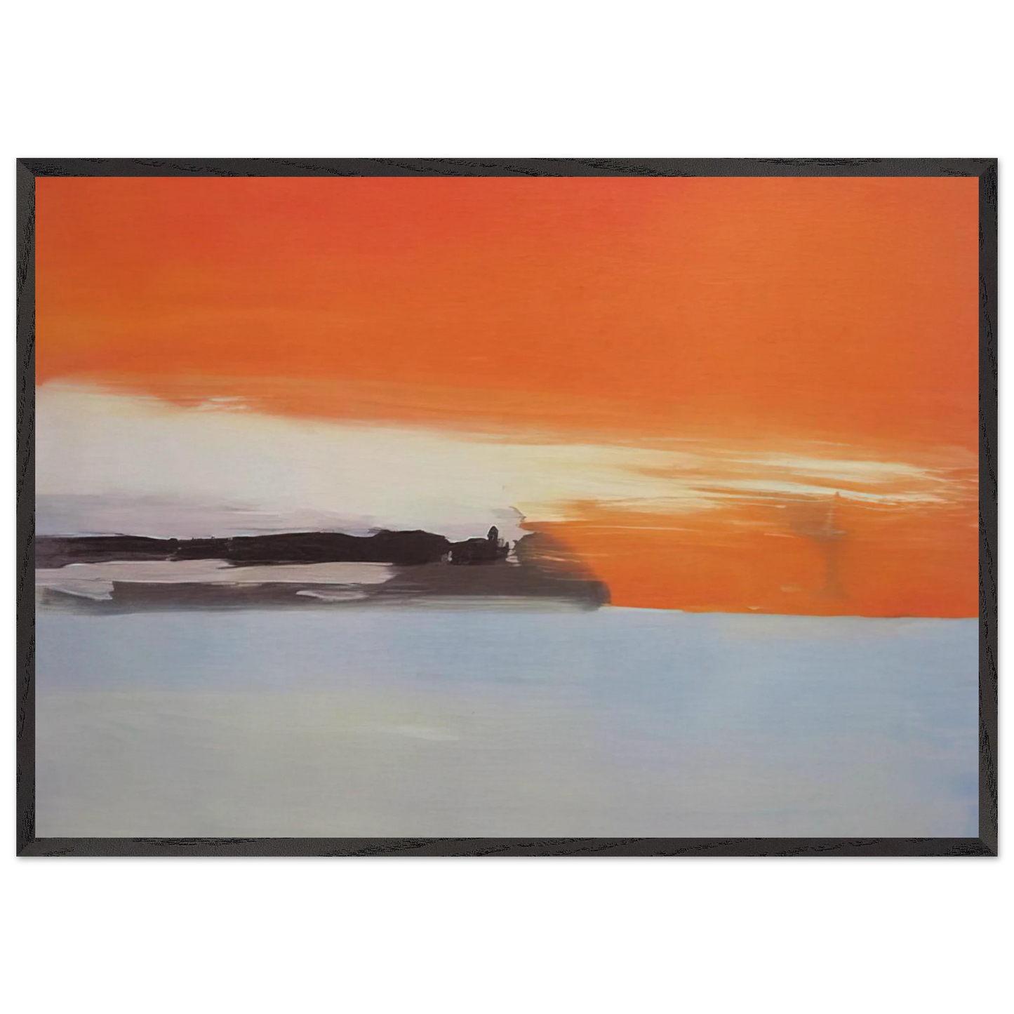 Chemin de fer au bord de la mer soleil couchant - 1955 - Nicolas de Stael 70x100 cm / 28x40 inches Framed Art Print – Black Wooden Frame