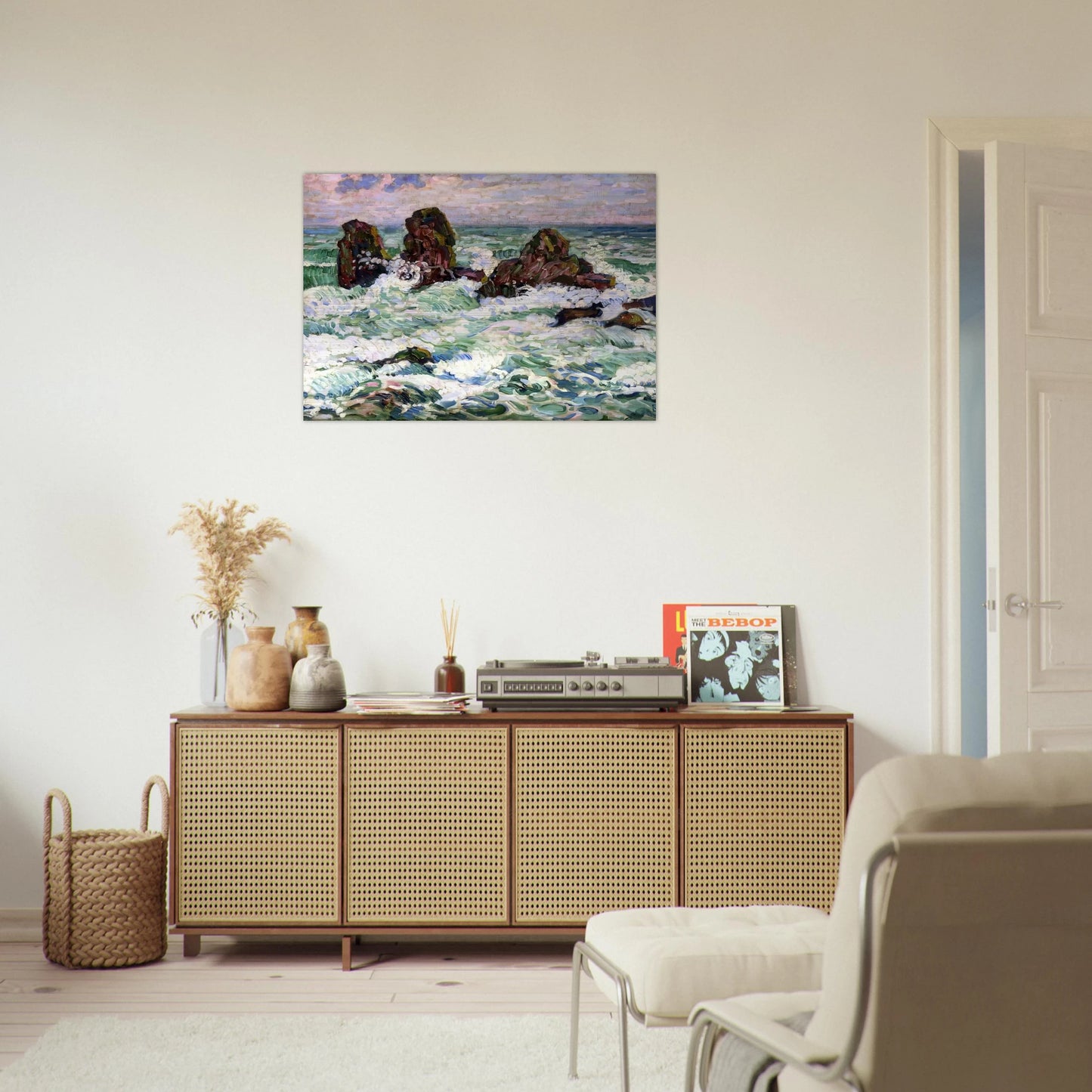 THE ROCKS 1908 - Theo van Rysselberghe Brushed Aluminum Print - 70x100 cm / 28x40 inches | Theo van Rysselberghe Aluminum Print | Theo van Rysselberghe Prints