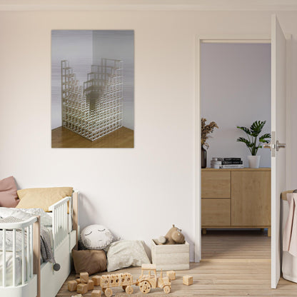 Title Corner piece #4 - Sol LeWitt Brushed Aluminum Print - 70x100 cm / 28x40 inches | Sol LeWitt Aluminum Print | Sol LeWitt Prints