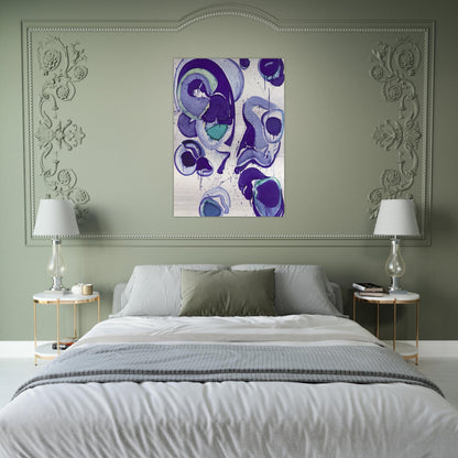 Blue - Sam Francis Brushed Aluminum Print - 70x100 cm / 28x40 inches | Sam Francis Aluminum Print | Sam Francis Prints
