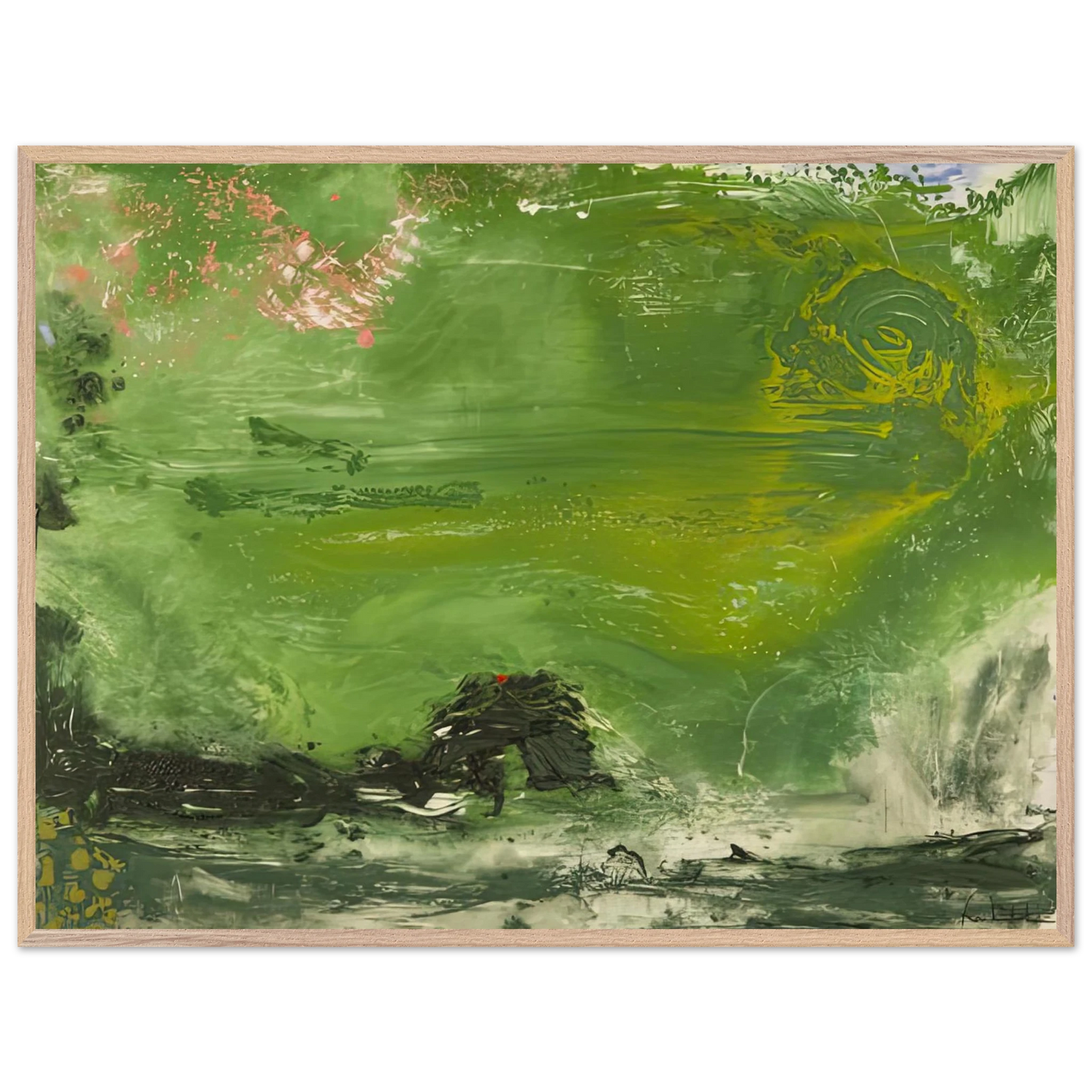 Helen Frankenthaler - Overture, 1992- Wall Art - 30x40 cm / 12x16 inches - Premium Wooden Framed Poster With Fine Art Paper-canvas - Black frame