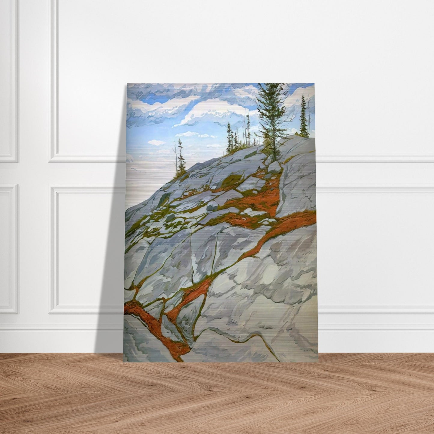 Blueberries in Fissures - 1983 - Neil Welliver Brushed Aluminum Print - 70x100 cm / 28x40 inches | Neil Welliver Aluminum Print | Neil Welliver Prints