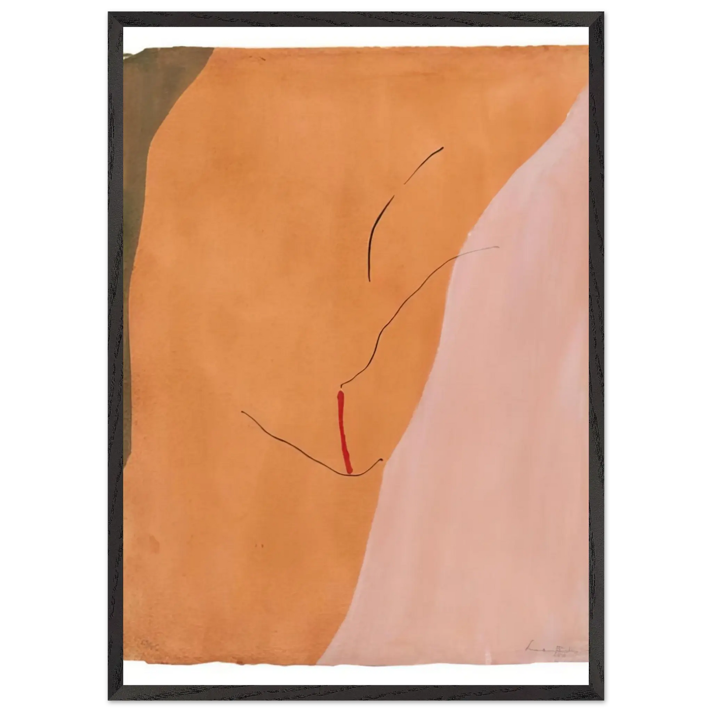 Helen Frankenthaler - Sanguine Mood - 1971 Wall art - 20x25 cm / 8x10 inches - Premium Wooden Framed Poster With Fine Art Paper - Wood frame