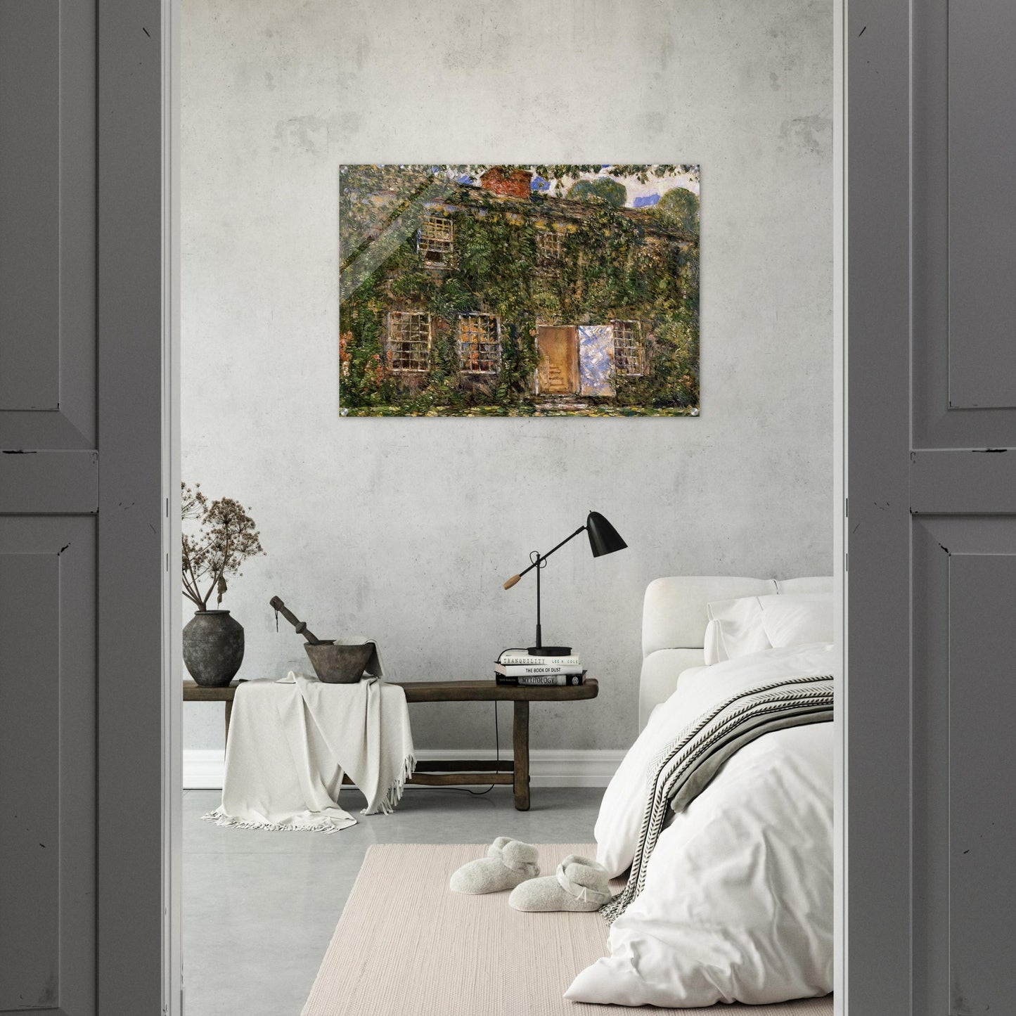 Home Sweet Home Cottage, East Hampton - Childe Hassam Acrylic Print - 70x100 cm / 28x40″ inches