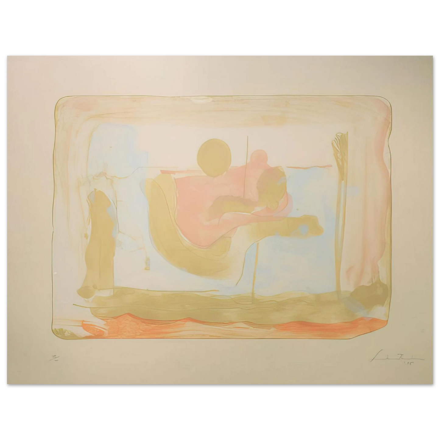 Helen Frankenthaler - Reflections I - 1995 Wall art - 30x40 cm / 12x16 inches - Premium Wooden Framed Poster With Fine Art Paper-canvas - Wood frame