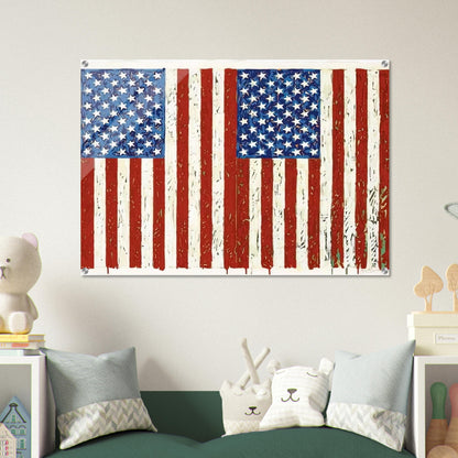 FLAGS I ULAE 128 - Jasper Johns Acrylic Print - 70x100 cm / 28x40″ inches