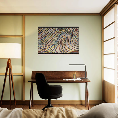 Wavy Lines with Black Border - Sol LeWitt Brushed Aluminum Print - 70x100 cm / 28x40 inches | Sol LeWitt Aluminum Print | Sol LeWitt Prints