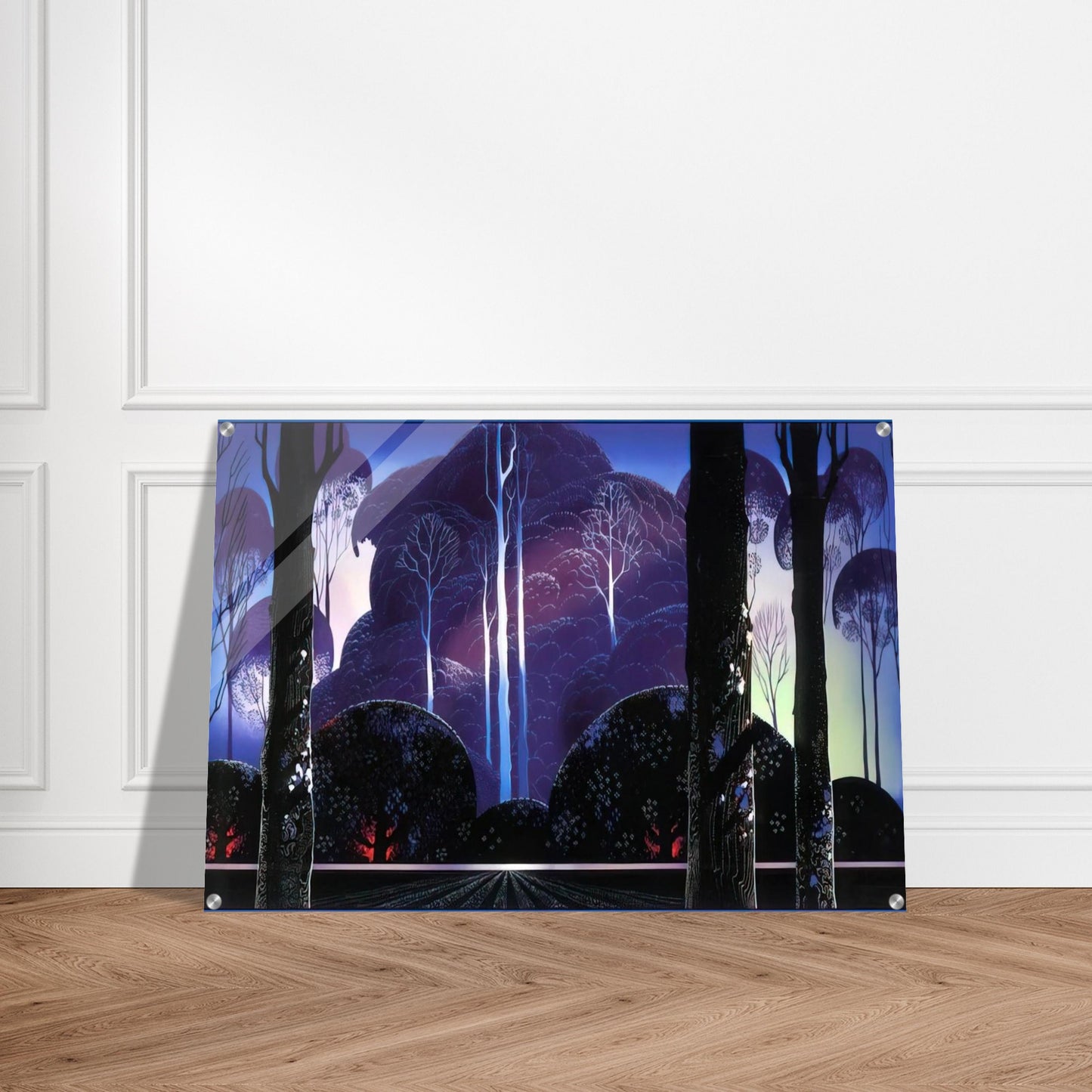 Purple Sunrise - Eyvind Earle Acrylic Print - 70x100 cm / 28x40″ inches | Eyvind Earle Wall Art | Eyvind Earle Prints