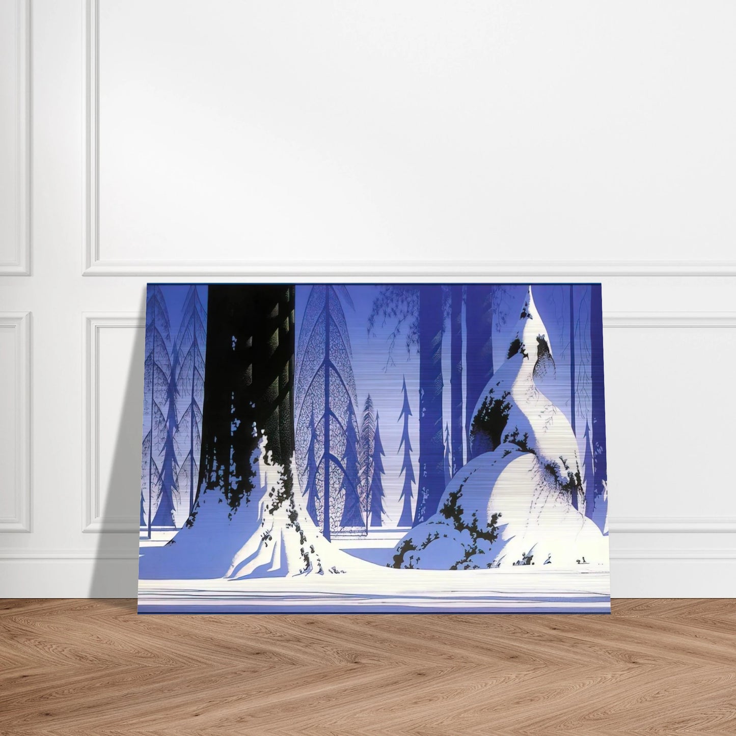 Winter - Eyvind Earle Brushed Aluminum Print - 70x100 cm / 28x40 inches | Eyvind Earle Aluminum Print | Eyvind Earle Prints
