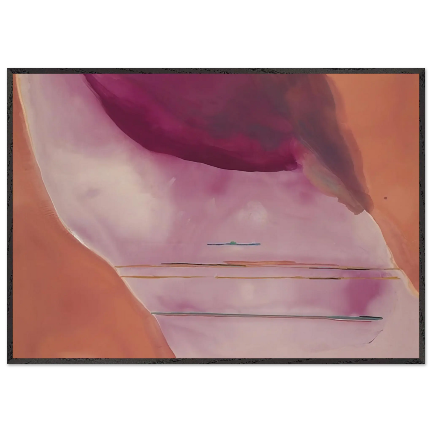 Helen Frankenthaler - Pendulum - 1972 Wall art - 13x18 cm / 5x7 Inches - Premium Wooden Framed Poster With Fine Art Paper - Black frame