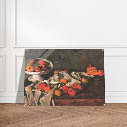 Still life with a fruit dish and apples - Paul Cézanne Acrylic Print - 70x100 cm / 28x40″ inches