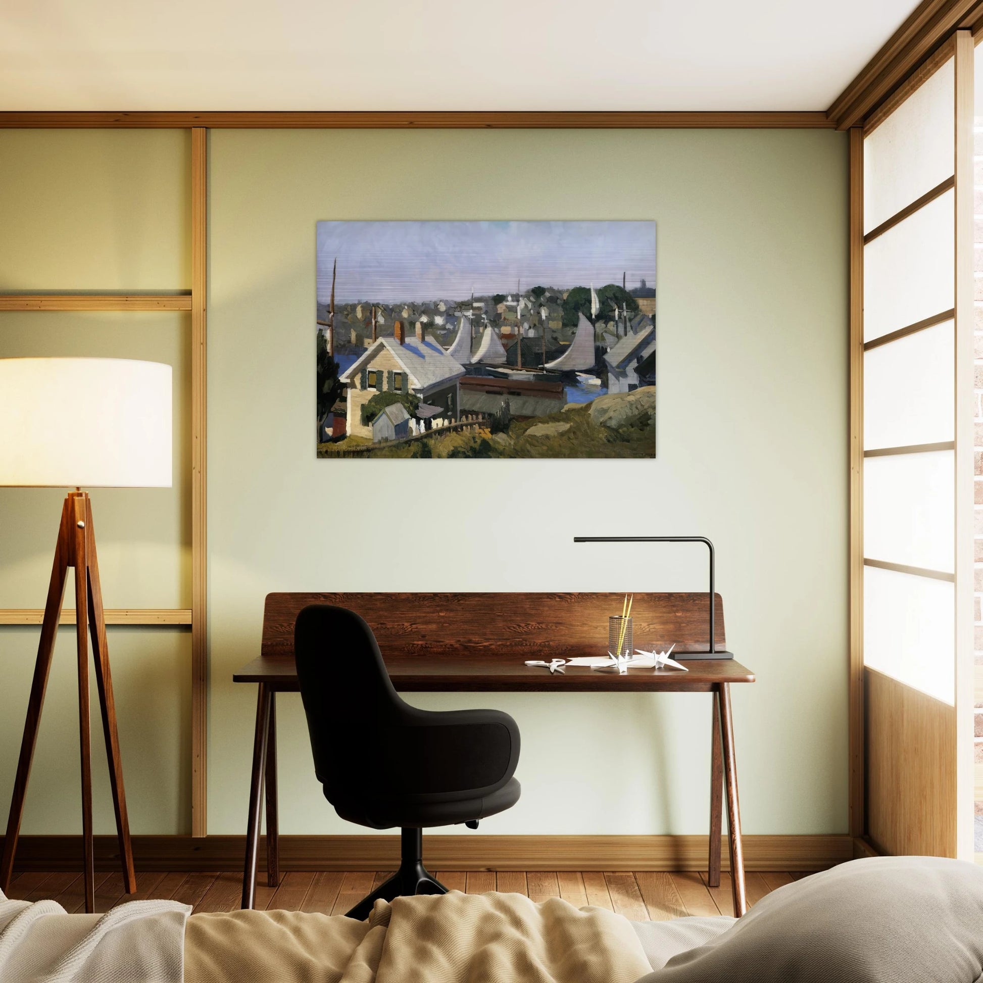 Gloucester Harbor - Edward Hopper Brushed Aluminum Print - 70x100 cm / 28x40 inches | Edward Hopper Aluminum Print | Edward Hopper Prints