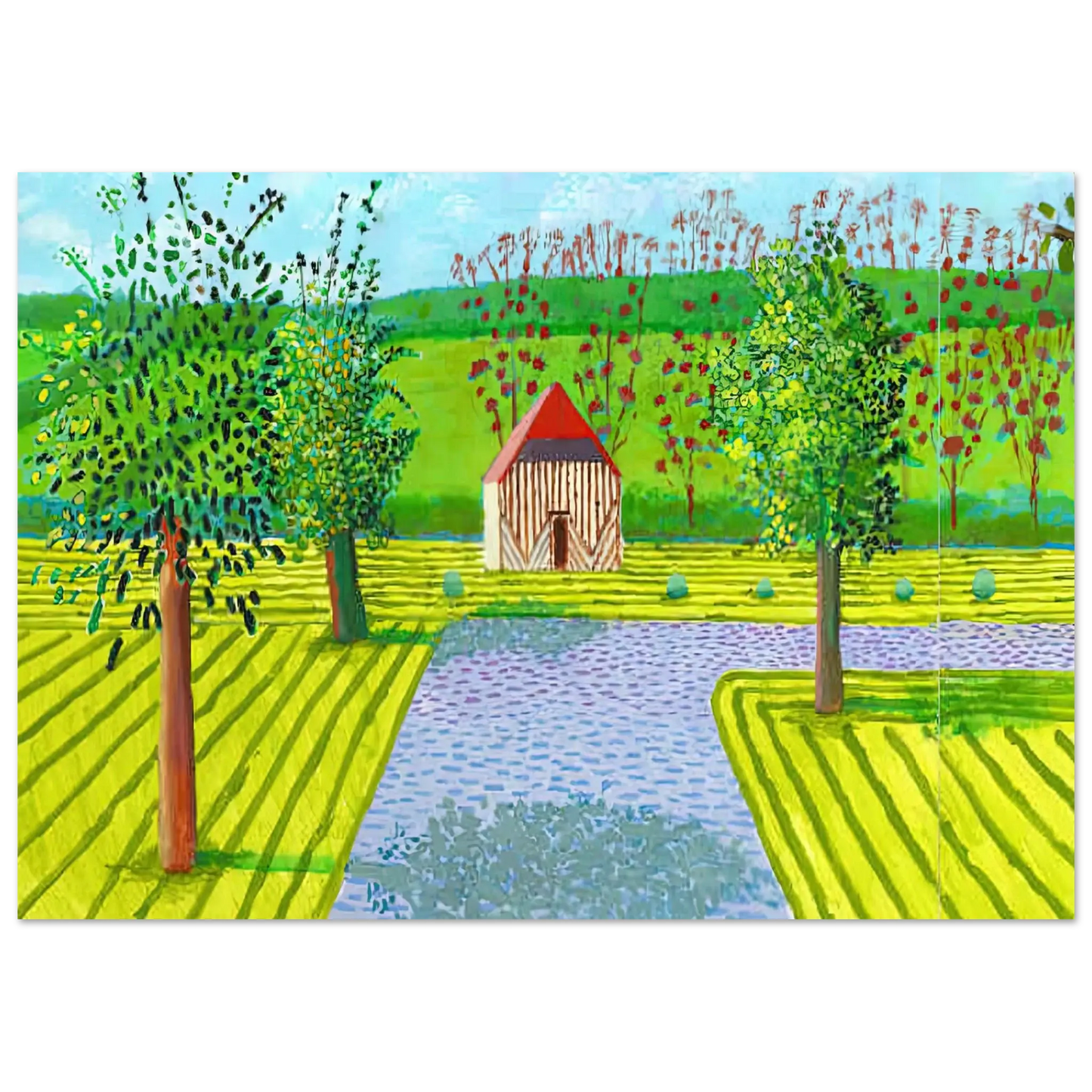David Hockney - David Hockney Wall art - 13x18 cm / 5x7 Inches - Premium Wooden Framed Poster With Fine Art Paper - White frame