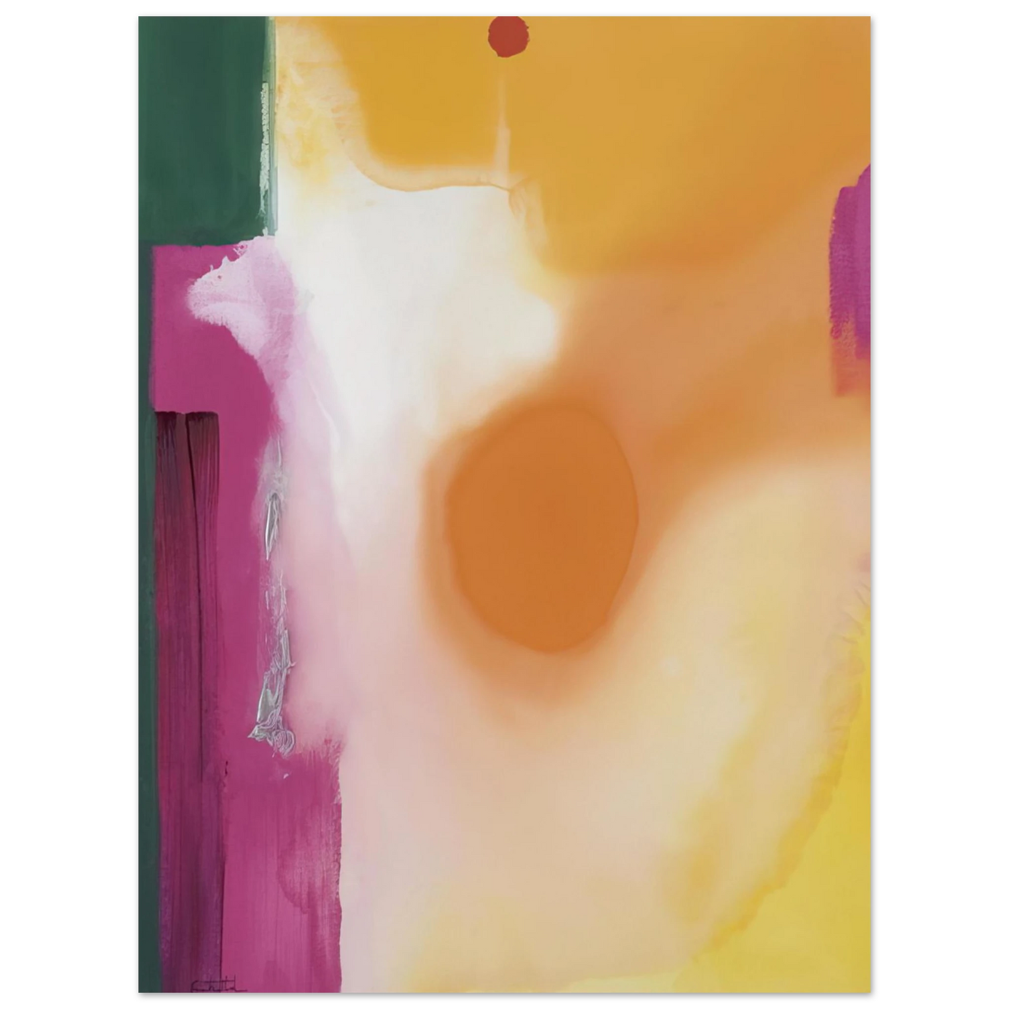 Helen Frankenthaler - Bullseye - 1989 Wall art - 40x50 cm / 16x20 inches - Premium Wooden Framed Poster With Fine Art Paper-canvas - White frame