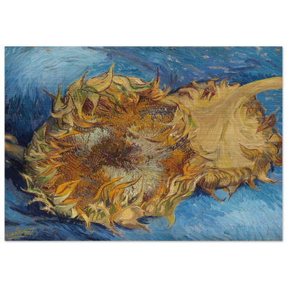 Still Life with Two Sunflowers - Vincent van Gogh Brushed Aluminum Print - 70x100 cm / 28x40 inches | Vincent van Gogh Aluminum Print | Vincent van Gogh Prints