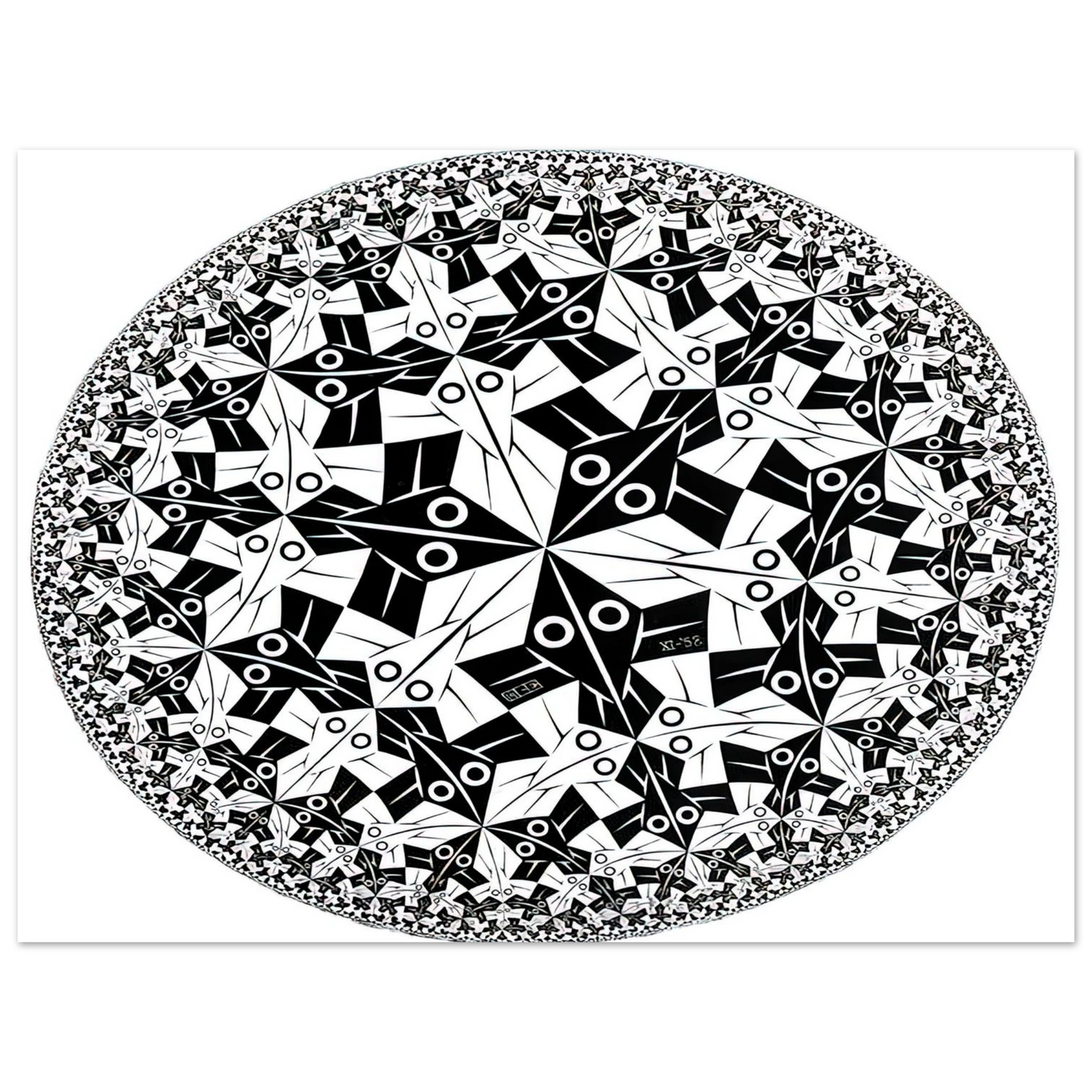 MC Escher - CIRCLE LIMIT I Wall Art - 60x80 cm / 24x32 inches - Fine Art Poster-canvas - -