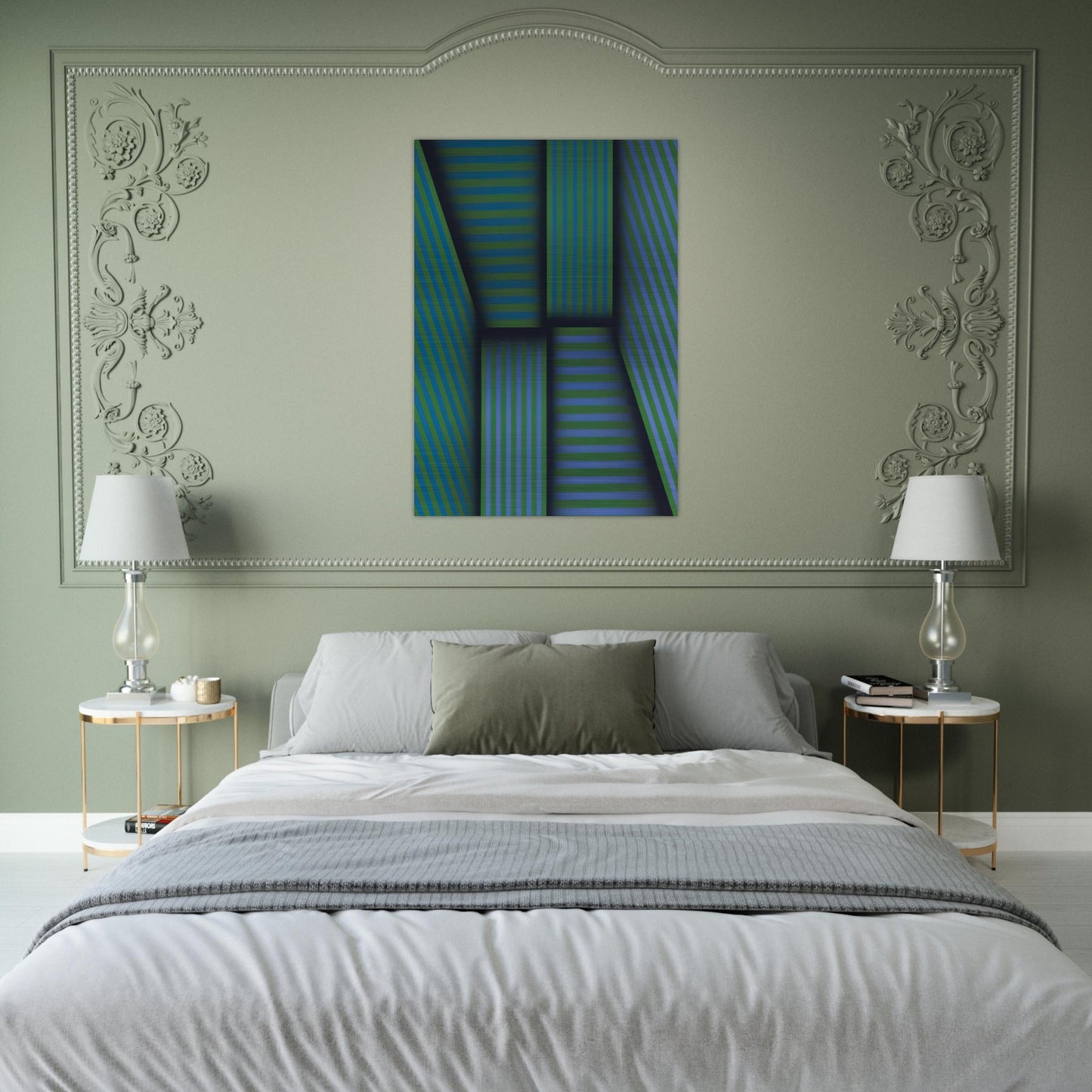 Scarlatti's Garden - Op Art - Omar Rayo Brushed Aluminum Print - 70x100 cm / 28x40 inches | Omar Rayo Aluminum Print | Omar Rayo Prints