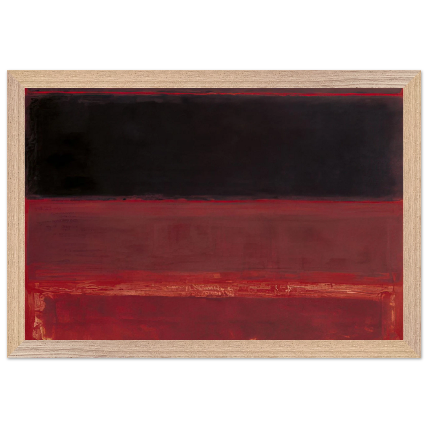 Mark Rothko - Four Darks in Red - 1958 Wall Art - 21x29.7 cm / 8x12" - Premium Wooden Framed Poster With Fine Art Paper-canvas - Black frame